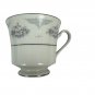 Silverie Fine China Sapphire Footed Teacup Floral Platinum Trim Discontinued 90s