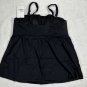 Fullfitall Womens Black Shirred Bodice Swimdress With Adjustable Straps Size 14