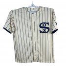 Kick10 Chicago White Sox XL Jersey Beige Navy Pinstriped Polyester Baseball Top