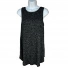 Old Navy Luxe Black White Heathered Sleeveless Tank Top Womens Small Relaxed Fit