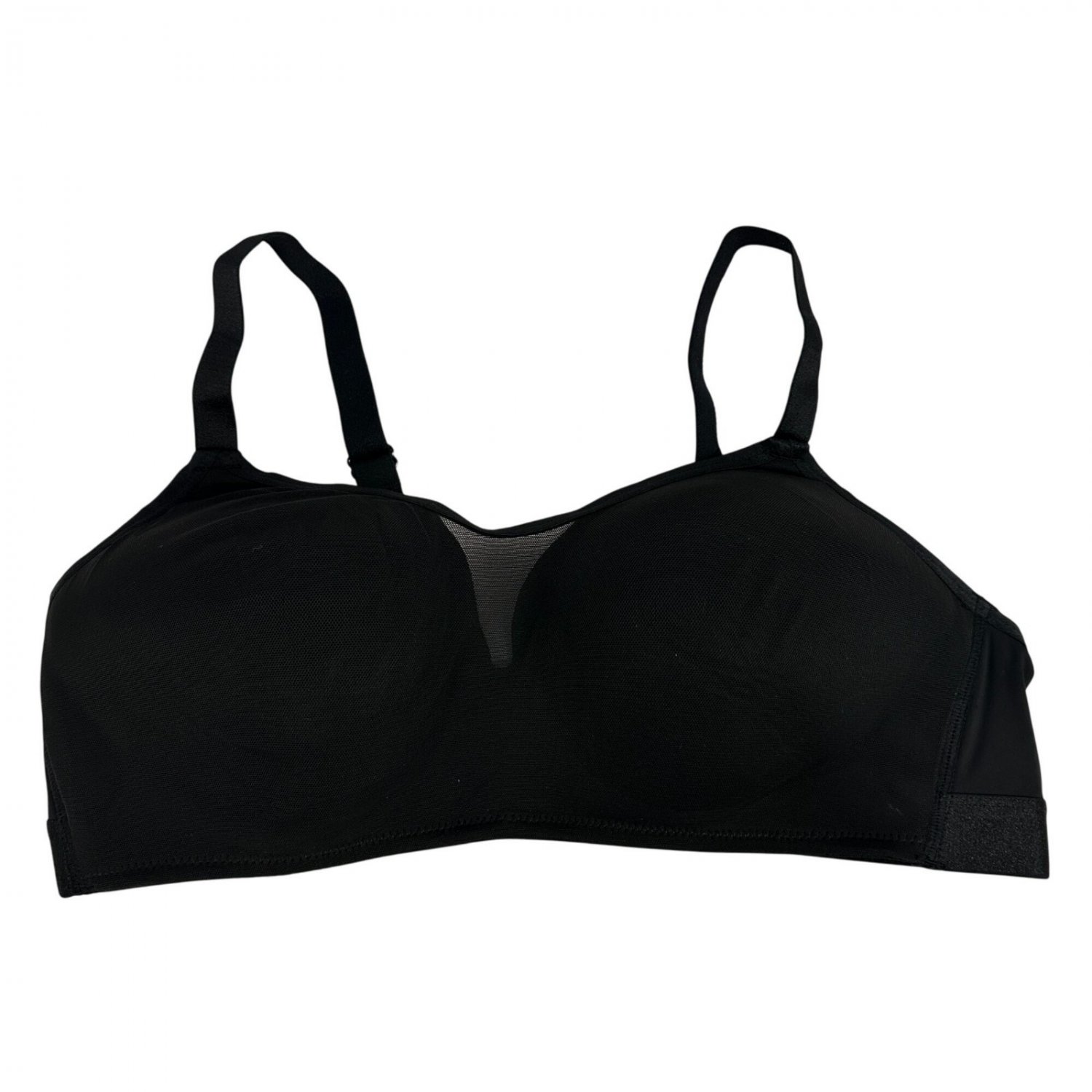 Joyspun Black Wireless Bra Adjustable Back Hook XL Comfort Nylon & Spandex Blend