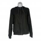Zine Womens Black Hooded Jacket Size Small Lightweight Zip-Up Casual Outerwear Zine Womens Black Hooded Jacket Size Small Lightweight Zip-Up Casual Outerwear