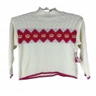 Juicy Couture Womens XXL Crown Knit Sweater Acrylic Blend White & Red Color