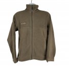 Columbia Mens Small Full Zip Fleece Jacket Brown Lightweight Soft Outdoorwear