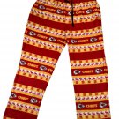 NFL Team Apparel Chiefs Mens XL Fleece Lounge Pants Red/Yellow Christmas