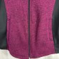 Made For Life Full-Zip Womens Hoodie Size L Burgundy & Black Faux Fur Lining