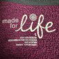 Made For Life Full-Zip Womens Hoodie Size L Burgundy & Black Faux Fur Lining