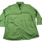 Lands End Womens 24W Green Broadcloth Wrinkle-Free Button-Down Shirt 3/4 Sleeve Lands End Womens 24W Green Broadcloth Wrinkle-Free Button-Down Shirt 3/4 Sleeve
