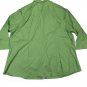 Lands End Womens 24W Green Broadcloth Wrinkle-Free Button-Down Shirt 3/4 Sleeve