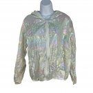 Shein Iridescent Lightweight Womens Jacket Size M Zip-Up Hooded Windbreaker