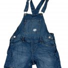 Levis Womens Denim Short Overalls Ripped Distressed Style Size 12 Adjustable