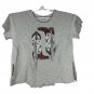 Blue B Heather Grey T-Shirt Rhinestone Fringe Western Boots Graphic Womens Sz M