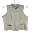 CJ Banks Beige Sleeveless Grommet Accent Denim Vest Size 3X Plus Casual