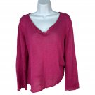 Eileen Fisher Petite Open Knit Fuchsia Linen Sweater Size PM