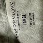 Faded Glory Mens Large Green Button-Up Shirt 100% Cotton Long Sleeve