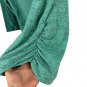 Faded Glory Womens Teal Lace Back Top XXL (20) 3/4 Sleeves Ruched Hem
