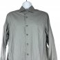 Kenneth Cole Reaction Mens Slim Fit Stretch Long Sleeve Button Up Shirt Grey M