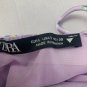 Zara Lilac Floral Puff Sleeve Dress L 100% Polyester Made In Romania