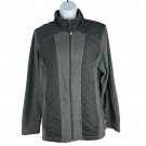 Style & Co Womens Full-Zip Jacket Size L Quilted Panels Gray Lightweight Style & Co Womens Full-Zip Jacket Size L Quilted Panels Gray Lightweight
