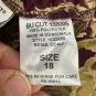 Koret Serendipity Womens Floral Skirt Size 18 Burgundy Lightweight