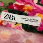 Zara Floral Belted Wrap Dress Size XS Pink & Green Cotton Blend