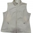 Karen Scott Sport Petite Women’s PL Ivory Fleece Vest Full Zip Casual