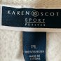 Karen Scott Sport Petite Womenâs PL Ivory Fleece Vest Full Zip Casual