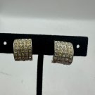 Vintage Rhinestone Pave Clip-On Earrings Silver Tone Vintage Rhinestone Pave Clip-On Earrings Silver Tone