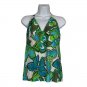 Mossimo Green & Blue Floral Halter Top Size Large