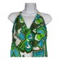Mossimo Green & Blue Floral Halter Top Size Large