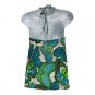 Mossimo Green & Blue Floral Halter Top Size Large