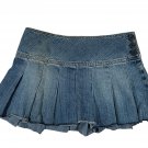 Aeropostale Womens Denim Pleated Mini Skirt Size 3/4 Blue Lightweight Flare