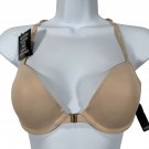 BeMe Womens Front-Close Nude Lace Bra 34B Lightly Lined Racerback Comfortable