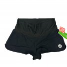 Roxy Womens 4-Way Stretch Black Athletic Shorts Sz Large Lightweight Activewear