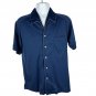 Retro Idletime Mens Navy Blue Short Sleeve Button-Up Shirt Size L