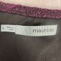 Maurices Womens Purple Black Crochet Cuff Layered 3/4 Sleeve Top Large