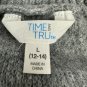 Time And Tru Womens Open Front Cardigan Sweater Size L Gray Light Knit Casual