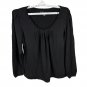 Basic Editions Black Long Sleeve Top XL Womens Cotton Blend Classic Fit