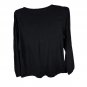 Basic Editions Black Long Sleeve Top XL Womens Cotton Blend Classic Fit