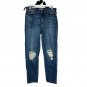 SO High Rise Mom Jeans Distressed Ripped Knees Blue Denim Size 5/27