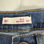 SO High Rise Mom Jeans Distressed Ripped Knees Blue Denim Size 5/27