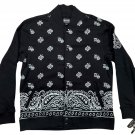 Doggy Style Dogs Supply Varsity Jacket Black Medium Bandana Pattern Doggy Style Dogs Supply Varsity Jacket Black Medium Bandana Pattern