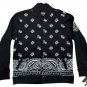 Doggy Style Dogs Supply Varsity Jacket Black Medium Bandana Pattern
