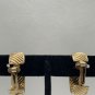 Gold-Tone Ribbed Clip-On Hoop Earrings For Women