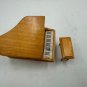 Miniature Wooden Grand Piano & Bench Dollhouse Furniture Set Handcrafted 2-Piece