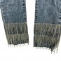 Blue B Collection Womens Large Light Blue Fringe Hem Denim Jeans