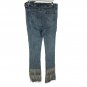 Blue B Collection Womens Large Light Blue Fringe Hem Denim Jeans
