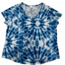 Sonoma Goods For Life Womens Blue Tie-Dye Everyday Tee XXL V-Neck Casual Soft Sonoma Goods For Life Womens Blue Tie-Dye Everyday Tee XXL V-Neck Casual Soft