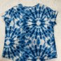 Sonoma Goods For Life Womens Blue Tie-Dye Everyday Tee XXL V-Neck Casual Soft