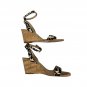Antonio Melani Womens Leopard Print Cork Wedge Sandals Size 8M Leather Sole